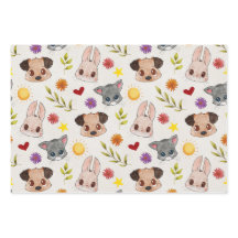 Cute Baby Pets Animal Gift Wrapping Paper
