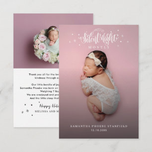 Cute Baby Photo Christmas Birth Announcement Card