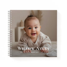 Cute Baby Photo First Year Milestones Memory Book