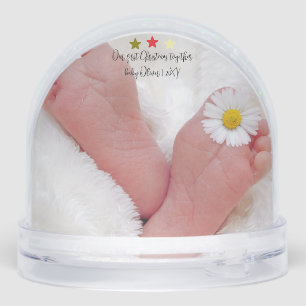 Cute Baby Photo Keepsake Our First Christmas Snowglobe