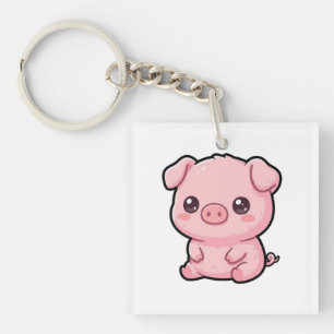 Cute Baby Pig Acrylic Keychain