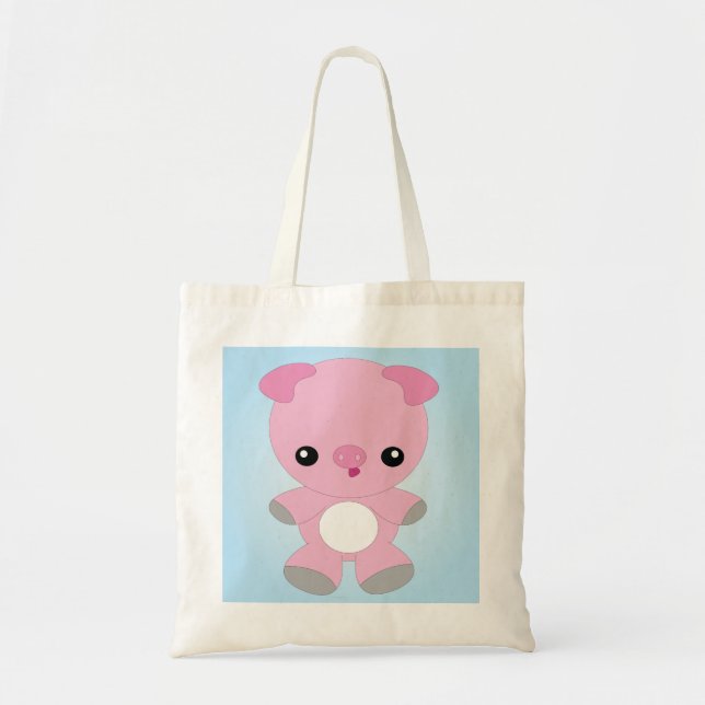 Cute Baby Pig Tote Bag (Front)