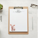 Cute Baby Pig Watercolor Monogram Name Notepad<br><div class="desc">This design may be personalised in the area provided by changing the photo and/or text. Or it can be customised by clicking Personalise this Template and then choosing the click to customise further option and delete or change the colour of the background, add text, change the text colour or style,...</div>