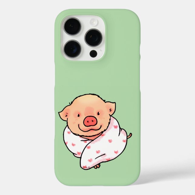 Cute Baby Pig Wrapped in Blanket Case-Mate iPhone Case (Back)
