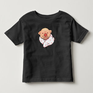 Cute Baby Pig Wrapped in Blanket Toddler T-Shirt