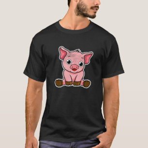 Cute Baby Piggy Farmer Pig Farmer Farming Pigs T-Shirt