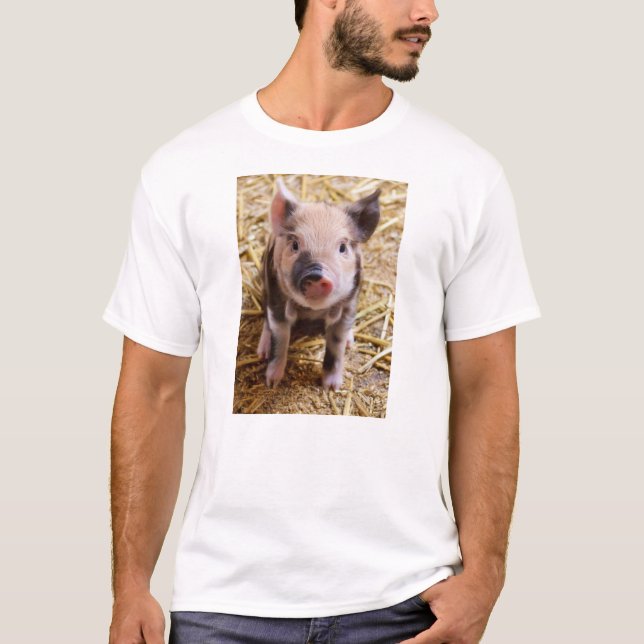 Cute Baby Piglet Farm Animals Barnyard Babies T-Shirt (Front)