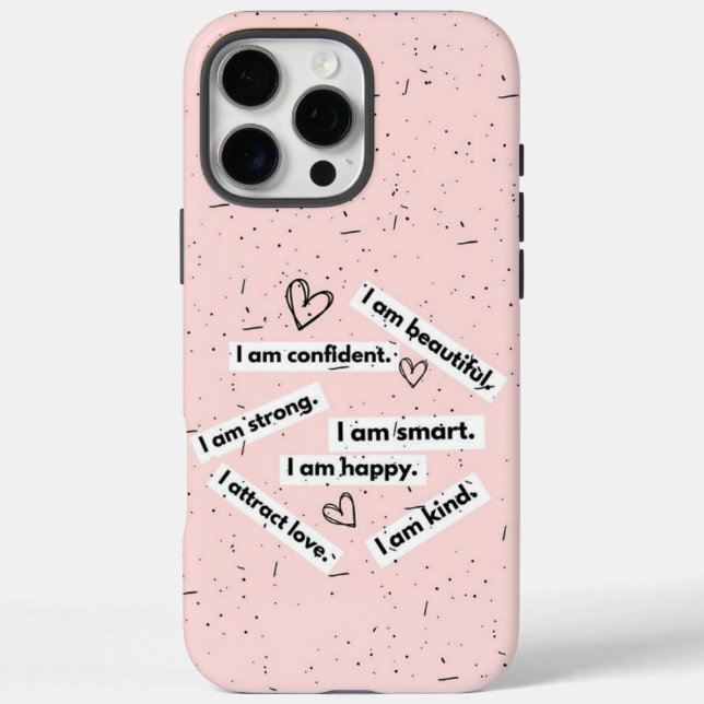 Cute Baby Pink Self Love Inspirational Quotes Case-Mate iPhone Case (Back)