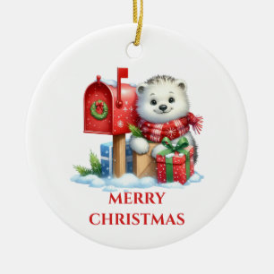 Cute Baby Polar Bear Christmas Ceramic Tree Decoration