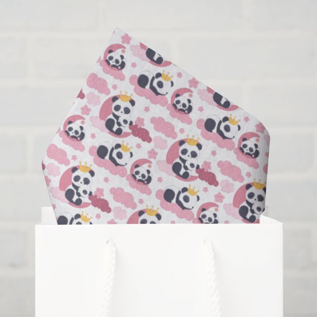 cute baby Princess panda bear Tissue Paper (Gift Bag)