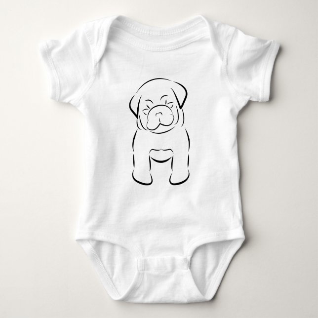 Cute Baby Pug Creeper (Front)