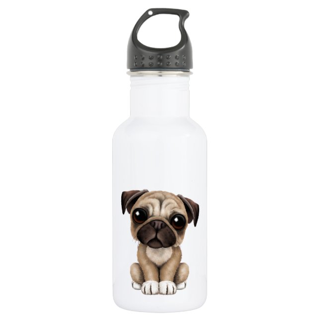 Cute Baby Pug Puppy Dog 532 Ml Water Bottle (Front)