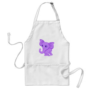 Cute Baby Purple Elephant With Curling Trunk Standard Apron