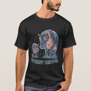 Cute Baby Pygmy Hippo Moo Deng Funny Zoo For Famil T-Shirt