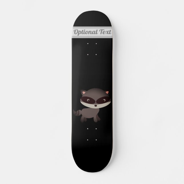 Cute Baby Racoon with Flowers  Skateboard (Front)