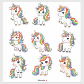 Cute Baby Rainbow Unicorn Custom Vinyl Sticker