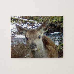 Cute Baby Red Deer Fawn Woodland Wildlife Nature Jigsaw Puzzle
