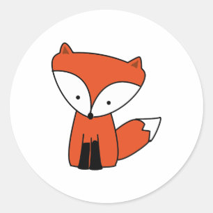 Cute Baby Red Fox Animal Classic Round Sticker
