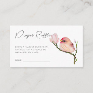 Cute Baby Redpoll Bird Baby Shower Enclosure Card