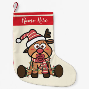 Cute Baby Reindeer Christmas Small Christmas Stocking