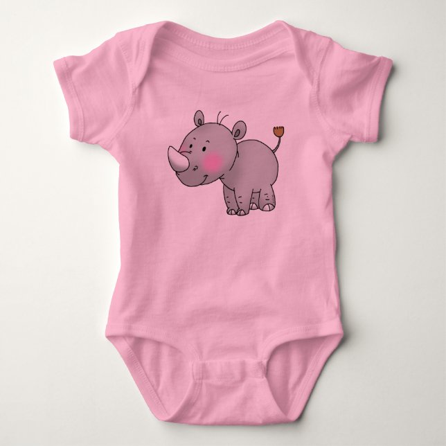 cute baby rhino bodysuit (Front)
