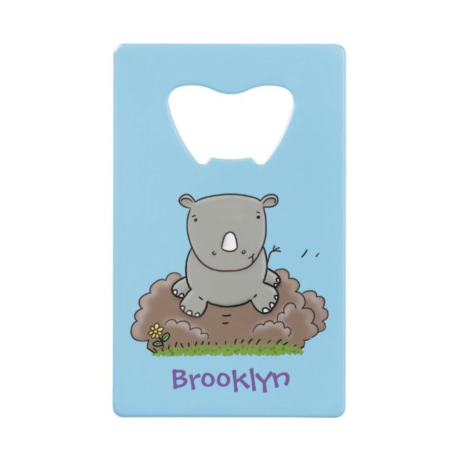 Cute baby rhino cartoon illustration (Front)