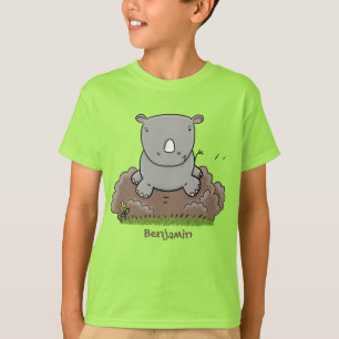 Cute baby rhino cartoon illustration T-Shirt