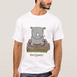 Cute baby rhino cartoon illustration T-Shirt