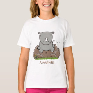 Cute baby rhino cartoon illustration T-Shirt