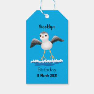Cute baby sandpiper cartoon illustration gift tags