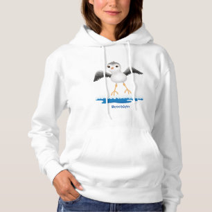 Cute baby sandpiper cartoon illustration hoodie