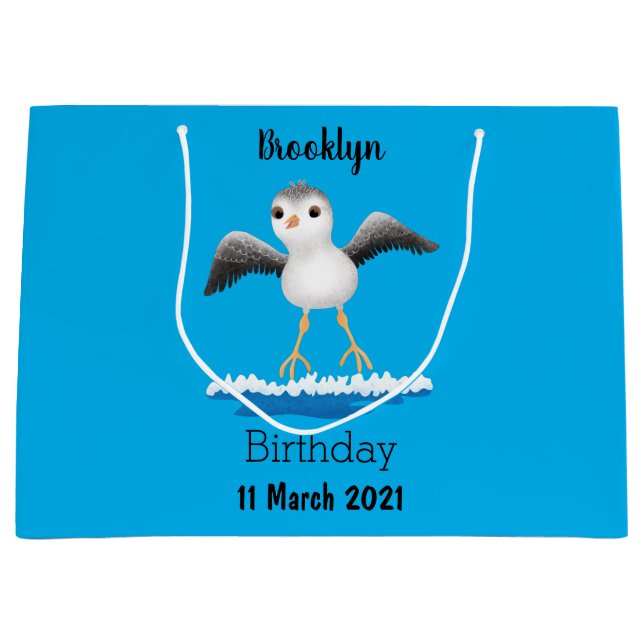 Cute baby sandpiper cartoon illustration  large gift bag (Front)