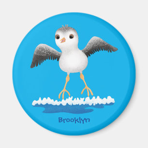Cute baby sandpiper cartoon illustration magnet