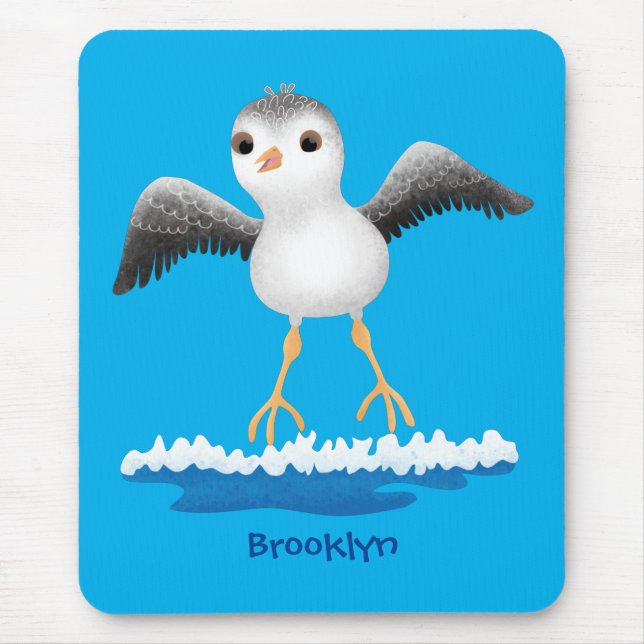 Cute baby sandpiper cartoon illustration mouse mat (Front)