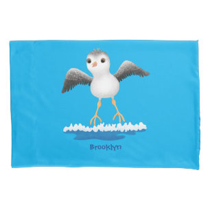 Cute baby sandpiper cartoon illustration pillowcase