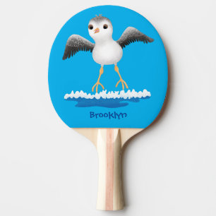 Cute baby sandpiper cartoon illustration  ping pong paddle