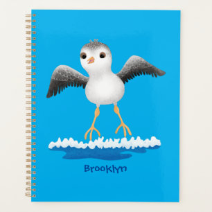 Cute baby sandpiper cartoon illustration planner
