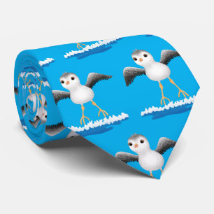 Cute baby sandpiper cartoon illustration tie