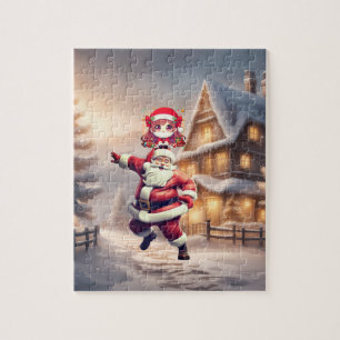 Cute Baby Santa Claus Dance Christmas Eve Jigsaw Puzzle