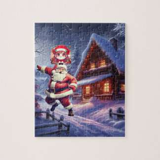 Cute  Baby Santa Claus Dance Christmas Eve  Jigsaw Puzzle