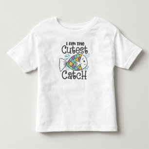 Cute Baby Saying I am The Cutest Catch Toddler T-Shirt