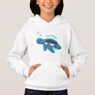 Cute baby sea turtle cartoon illustration