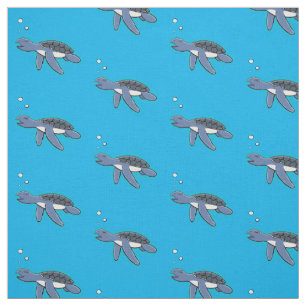 Cute baby sea turtle cartoon illustration fabric