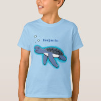 Cute baby sea turtle cartoon illustration