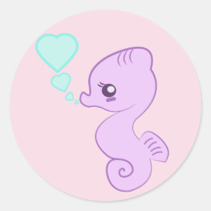 Cute Baby Seahorse Classic Round Sticker