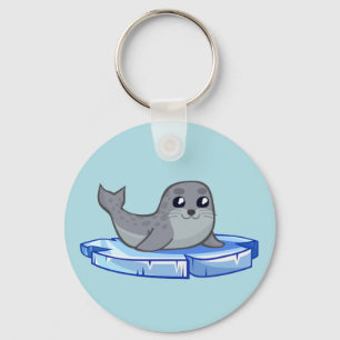 Cute baby seal cartoon key ring
