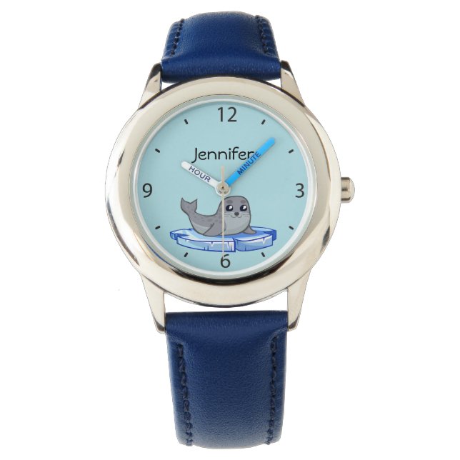 Cute baby seal cartoon name watch (Front)