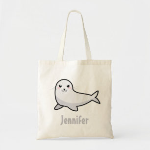 Cute baby seal tote bag