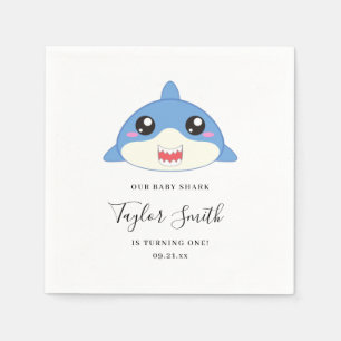Cute Baby Shark Birthday Party Napkin