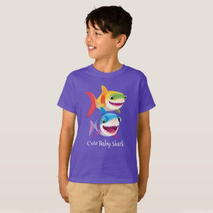 Cute baby shark rainbow colourful birthday kids T-Shirt